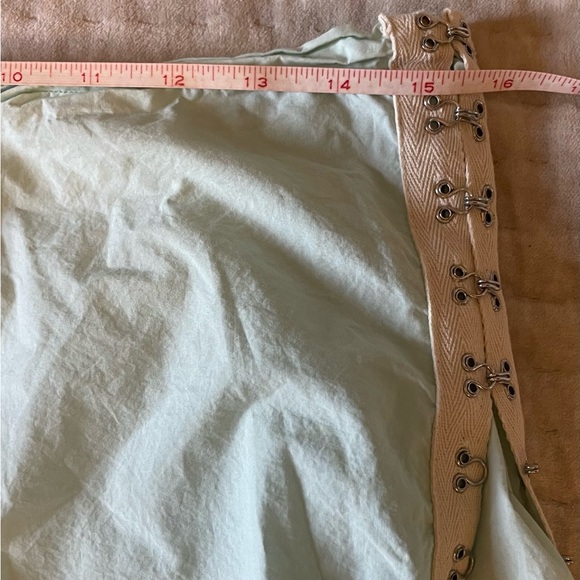 BASERANGE Viag Pants Kal Mint Hook Tape to Adjust Flare Organic Cotton Trouser L - Picture 15 of 16